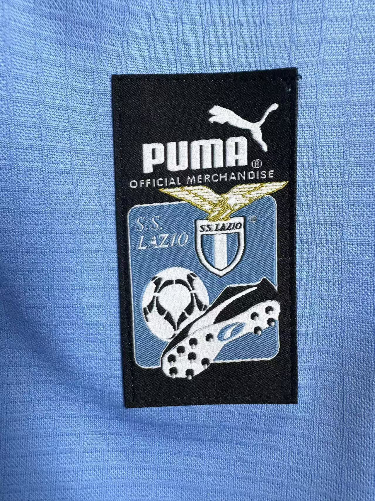 Man's Retro Long Sleeve Lazio Team Home - 1998/99