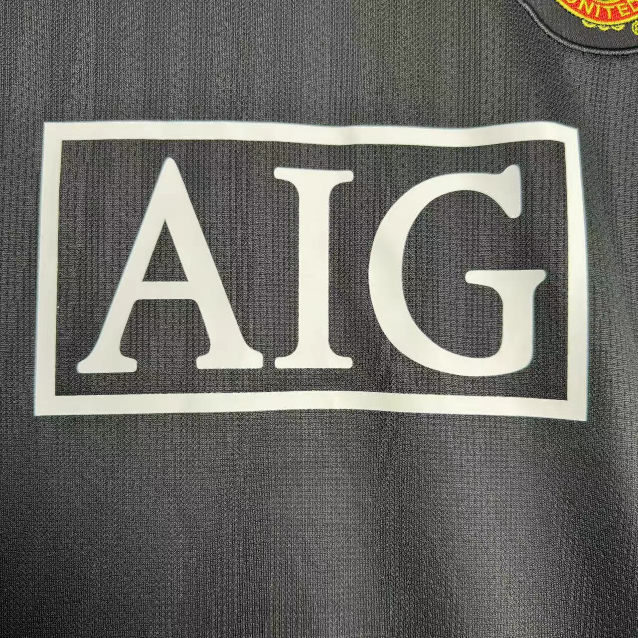 Man's Retro Long Sleeve Manchester United  Team Black - 2007/2008