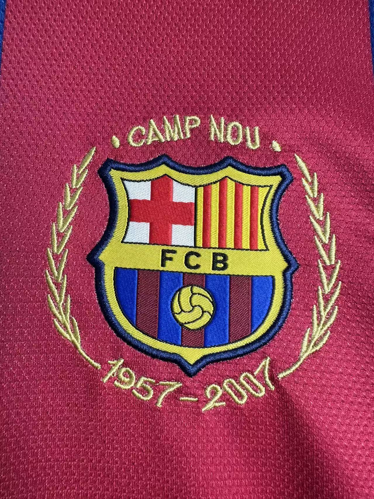 Man's Retro Long Sleeve Barcelona Team Home - 2007/08