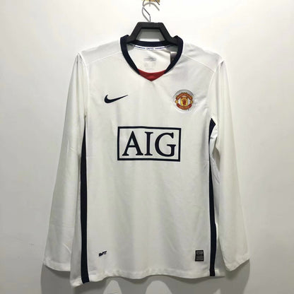 Man's Retro Long Sleeve Manchester United Team Away - 2008/09
