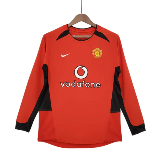 Retro Long Sleeve Manchester United Vermelho - 2002/2004