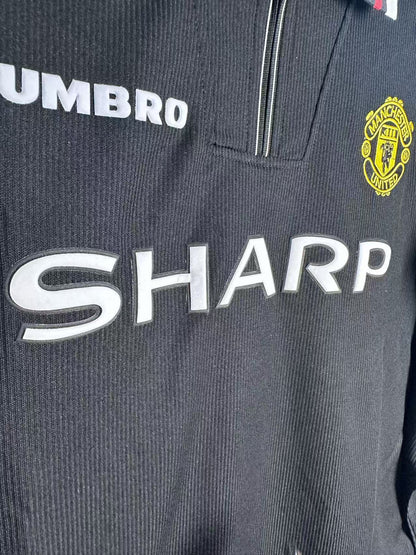Retro Long Sleeve Manchester United Home Black - 1998