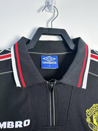 Retro Long Sleeve Manchester United Home Black - 1998