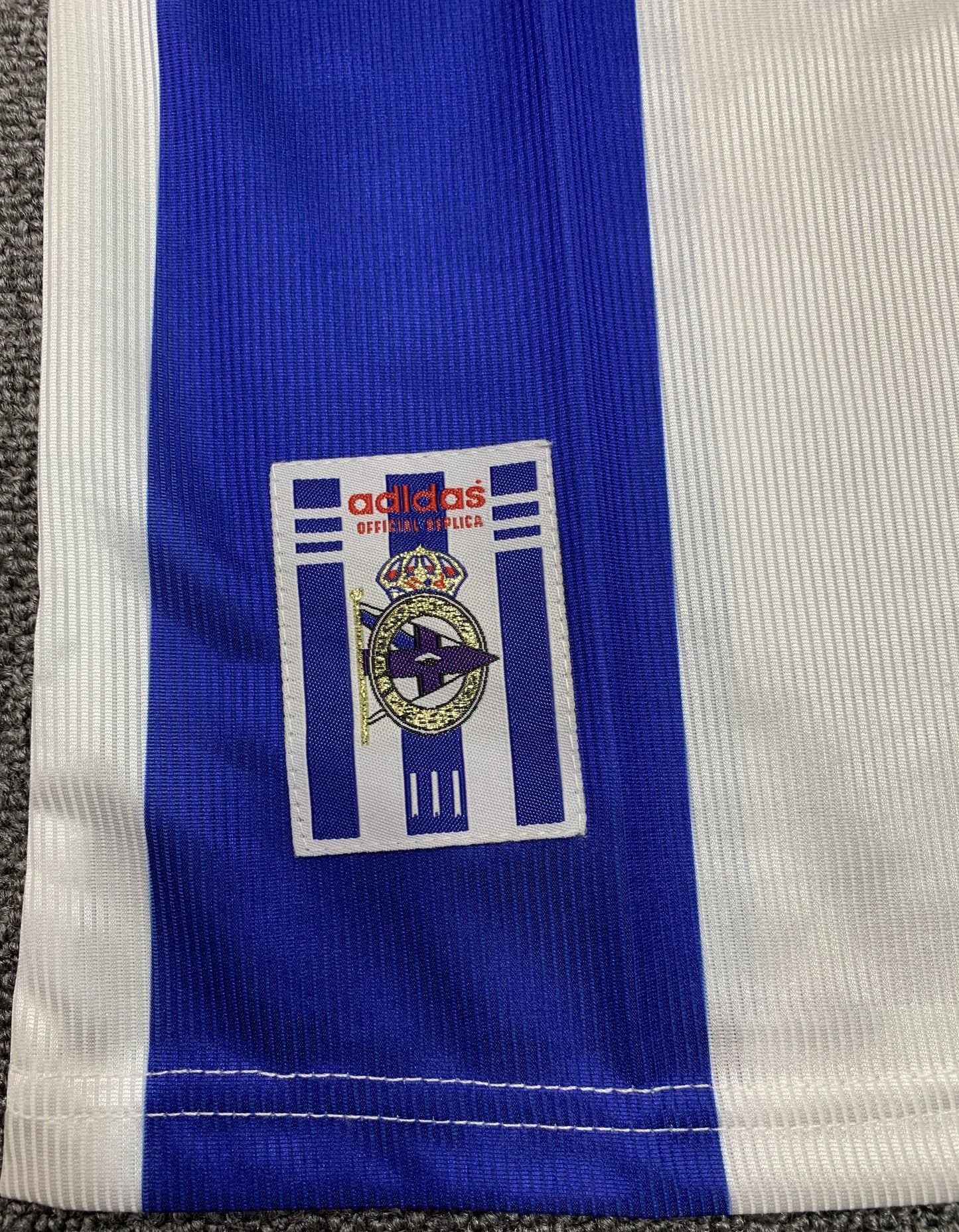 Man's Retro Jersey Deportivo La Coruna Team Blue and White - 1999/00
