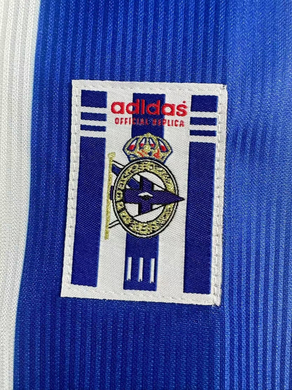 Man's Retro Long Sleeve Deportivo La Coruna Team Home - 1999/00