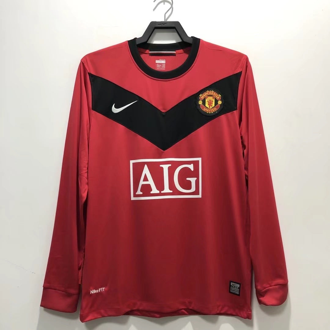 Man's Retro Long Sleeve Manchester United Team Home - 2010