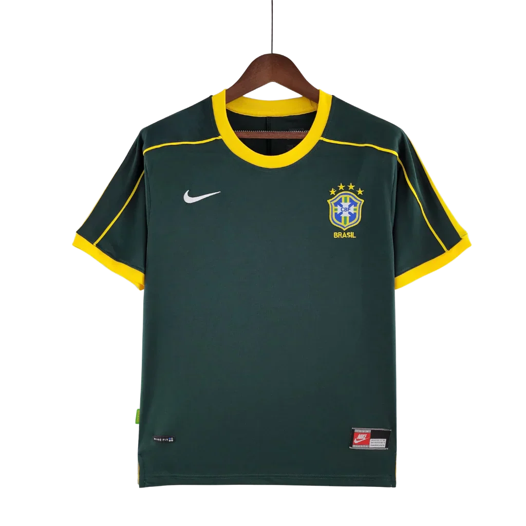 Men's Jersey Brazil National Team Retro Goleiro Verde Escuro 1998