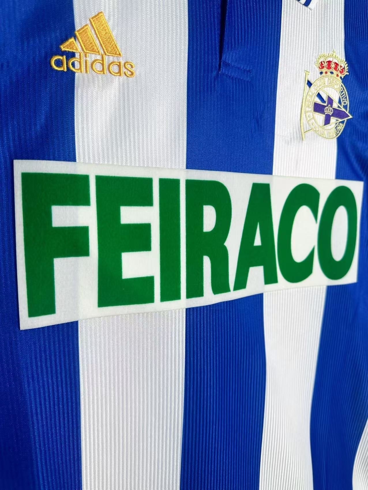 Man's Retro Long Sleeve Deportivo La Coruna Team Home - 1999/00