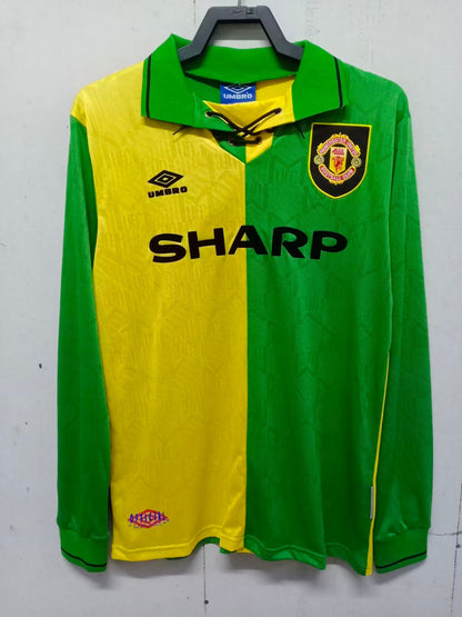 Man's Retro Long Sleeve  Manchester United Team Away - 1992/1994