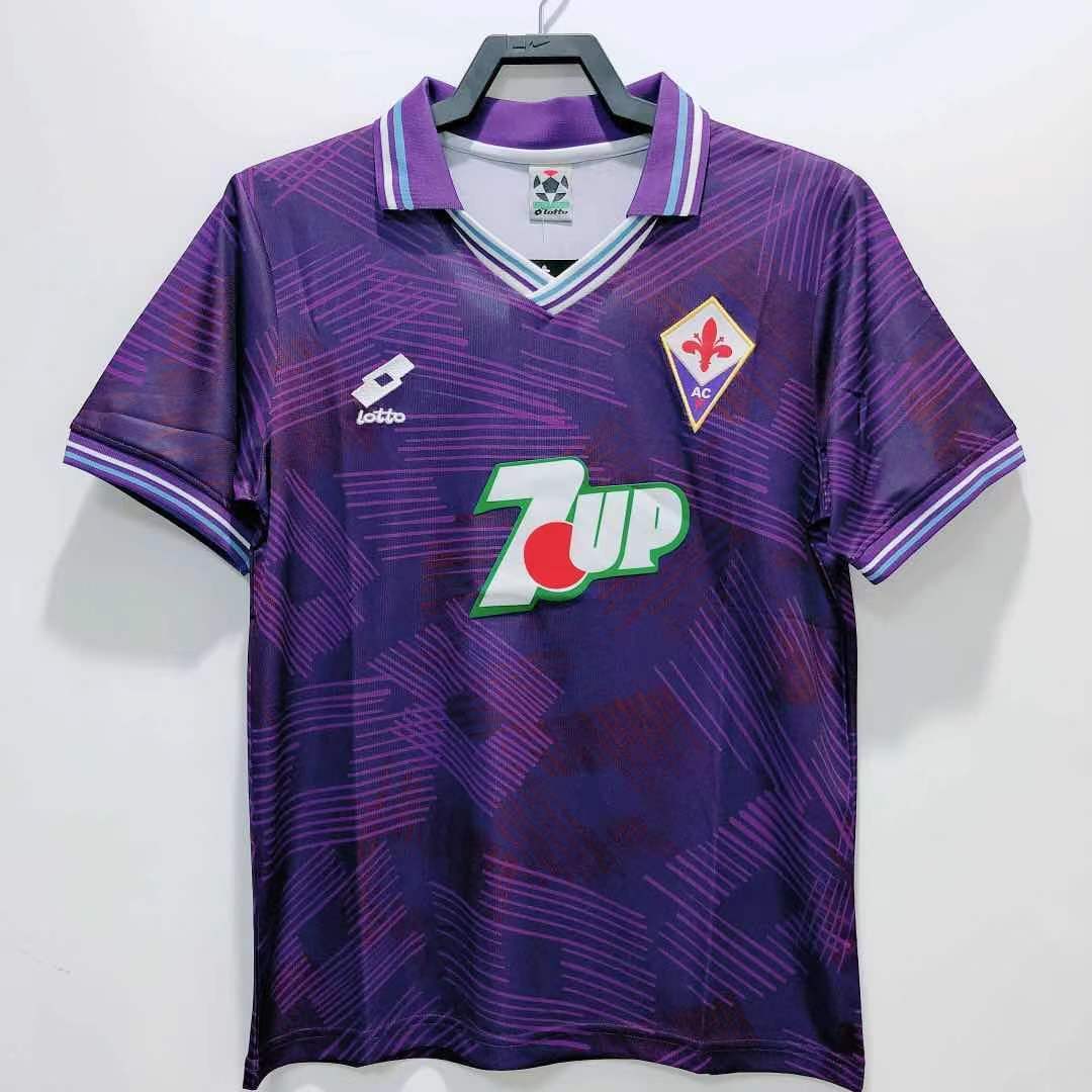 Man's Retro Jersey Fiorentina Team Home - 1992/93