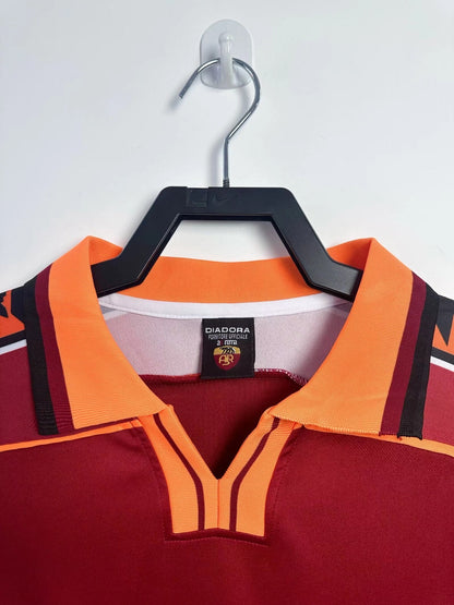 Man's Retro Long Sleeve Roma Team Home - 1998/99