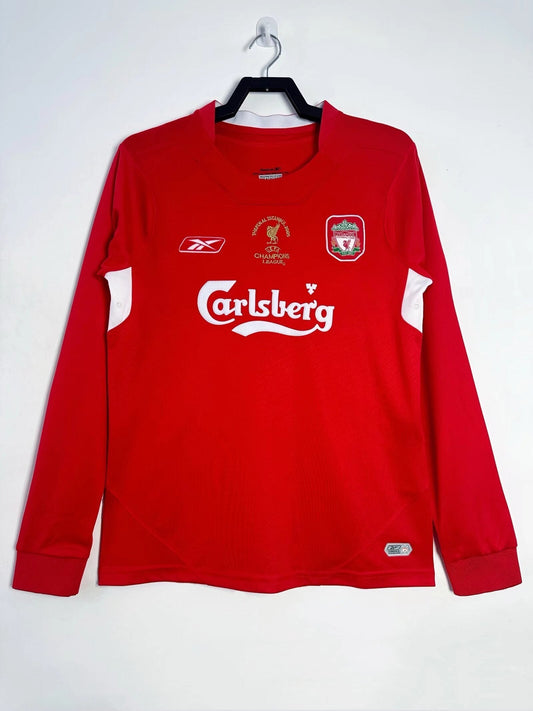 Man's Retro Long Sleeve Liverpool Team Home - 2004/2005