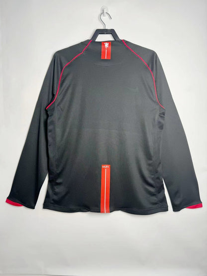 Man's Retro Long Sleeve Manchester United  Team Black - 2007/2008